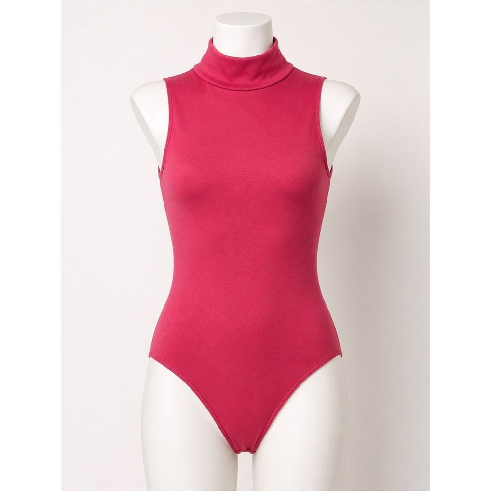 A New Day NWT Set of 2 Maroon Sleeveless Mock Neck Stretch Bodysuit Sz Small